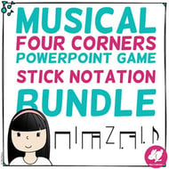 Flashcards with Four Corners/Section - Stick Notation Bundle Reproducible PDF